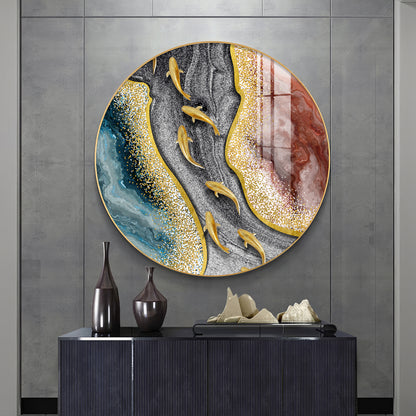 Oceanic Embrace Premium Acrylic Round Wall Art