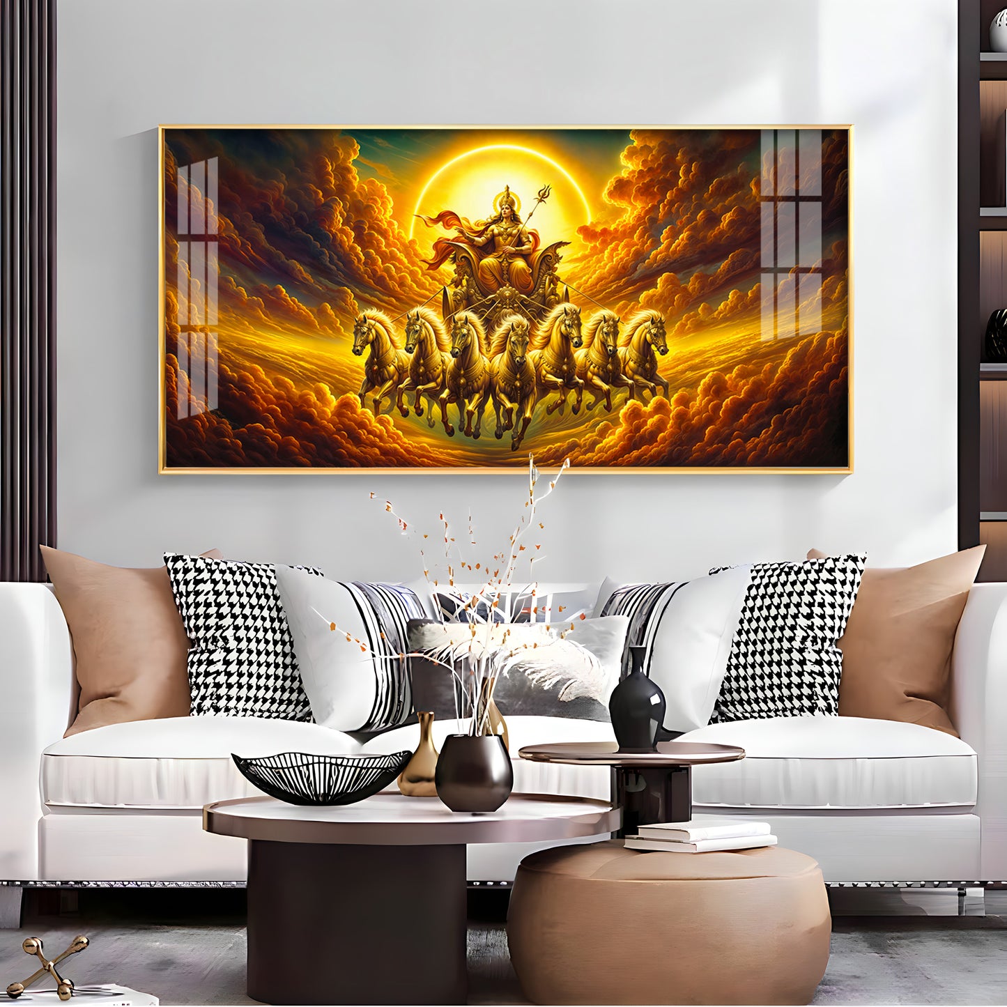 Surya Bhagwan Premium Acrylic Horizontal Wall Art