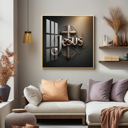 3D Jesus Artistry Premium Acrylic Square Wall Art