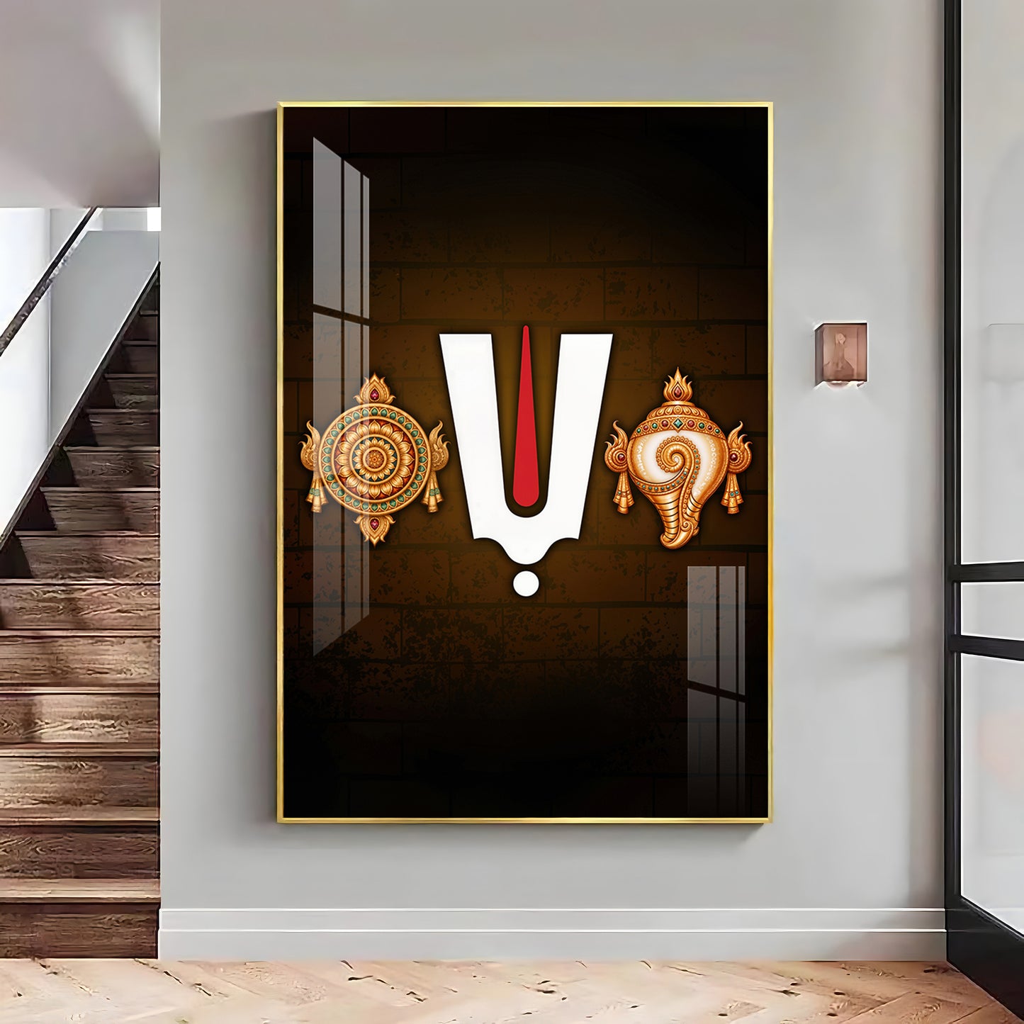 Tirupati Balaji Tilak Premium Acrylic Vertical Wall Art