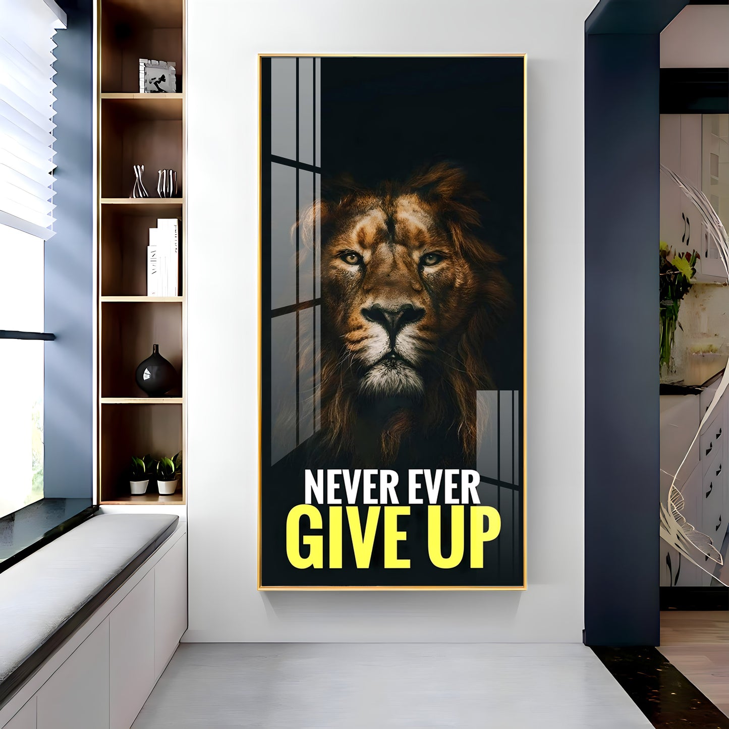 Never Give Up Premium Acrylic Vertical Wall Art