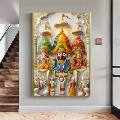 Lord Jagannath Rath Yatra Premium Acrylic Vertical Wall Art