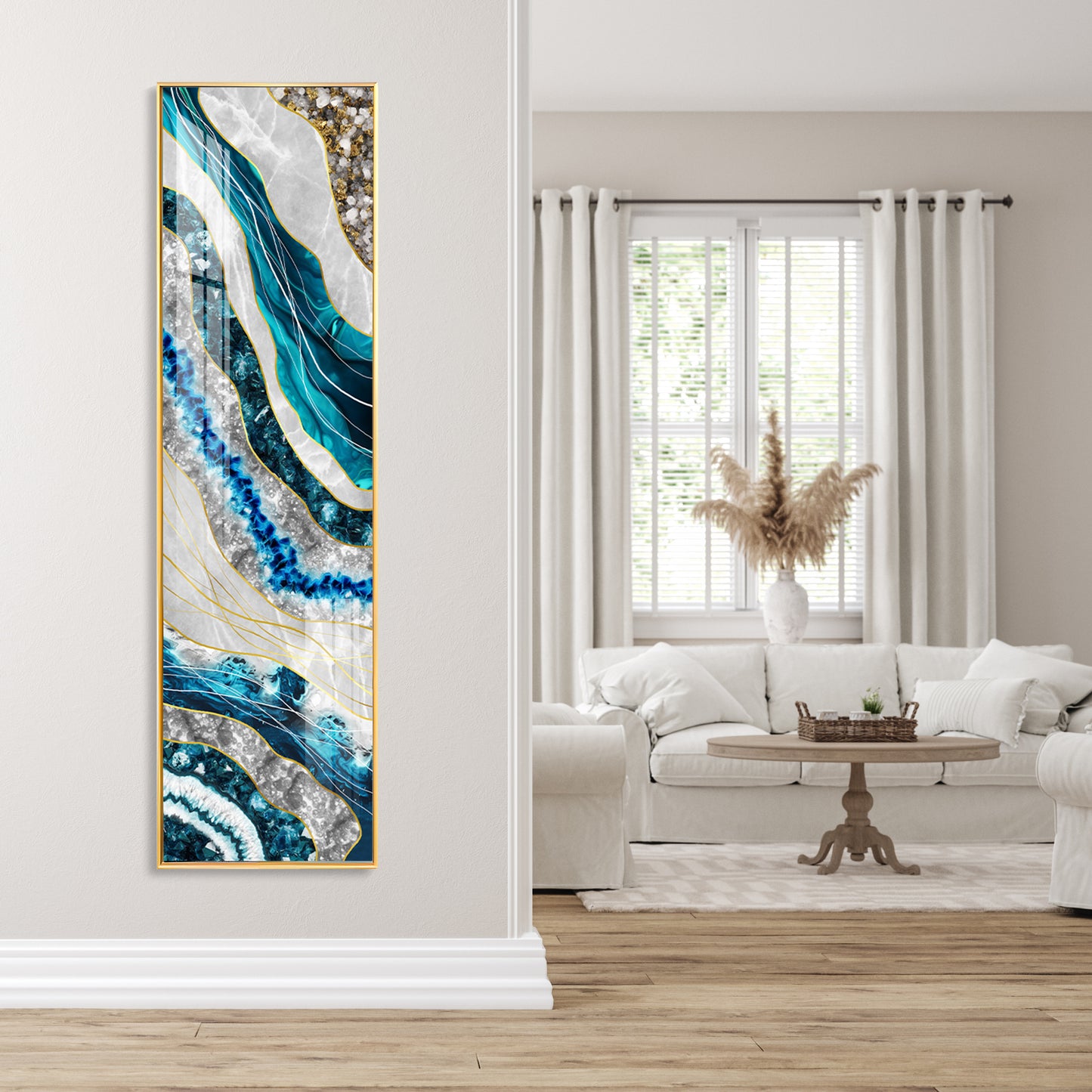 Modern Waves Premium Acrylic Vertical Wall Art