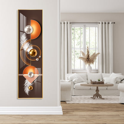 Golden & Silver Pearls Premium Acrylic Vertical Wall Art