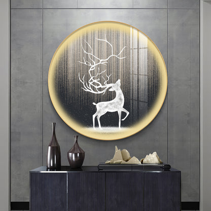 Enchanted Deer Premium Acrylic Round Wall Art