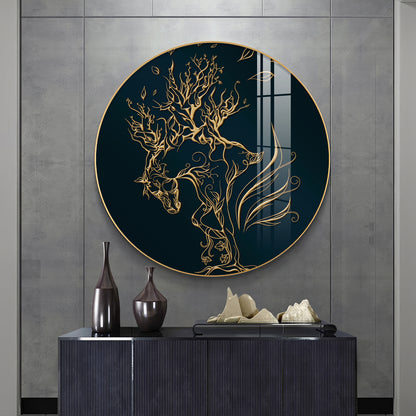 Golden Halo Premium Acrylic Round Wall Art