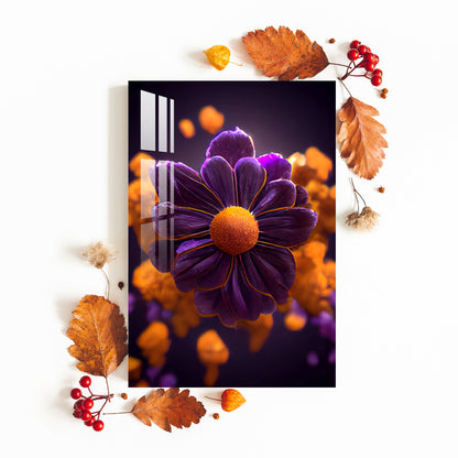 Violet African Marigold Acrylic Wall Art