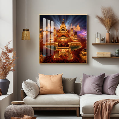 Enlightened Ayodhya Premium Acrylic Square Wall Art