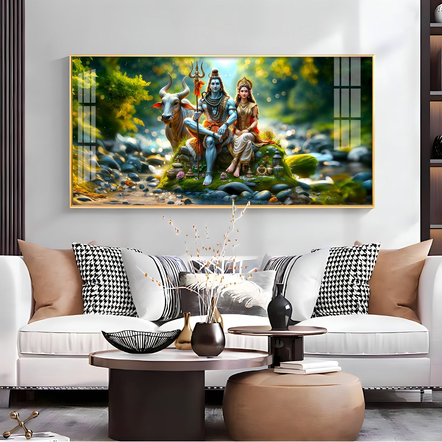 Lord Shiva and Shakti Premium Acrylic Horizontal Wall Art