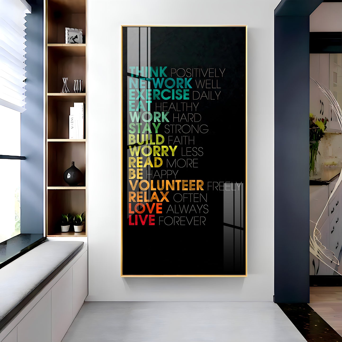 Think Positively Premium Acrylic Vertical Wall Art