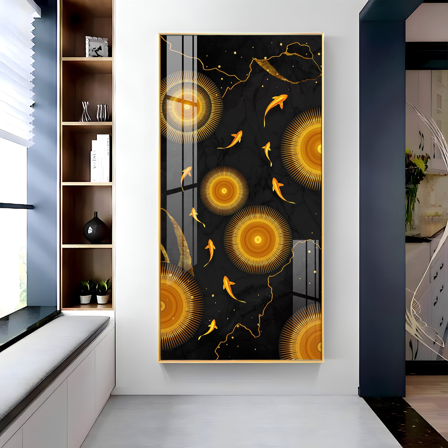 Golden Desire Premium Acrylic Vertical Wall Art