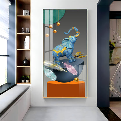 Vibrant Elephant Premium Acrylic Vertical Wall Art