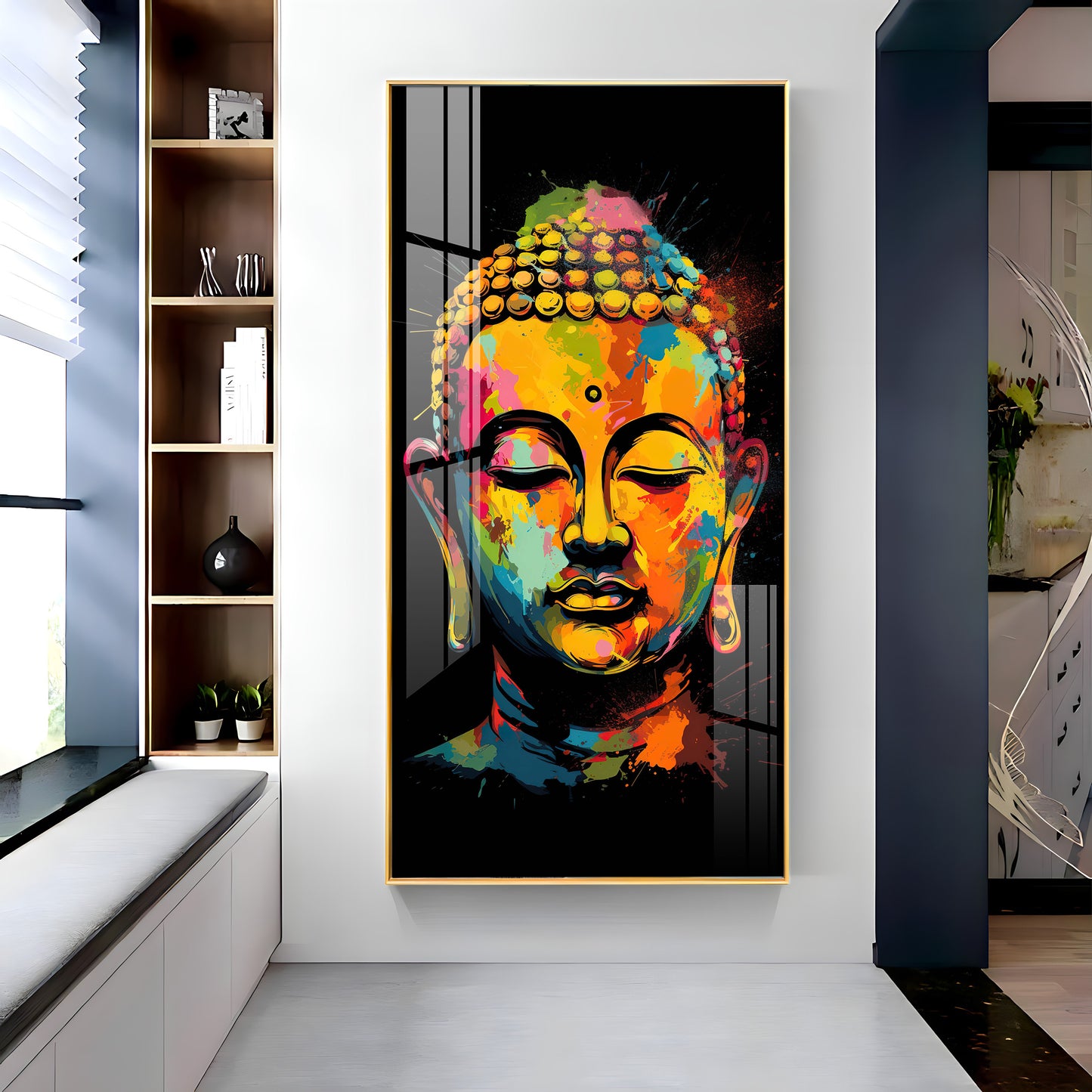 Colorful Buddha Premium Acrylic Vertical Wall Art