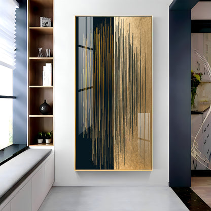 Black & Golden Textured Premium Acrylic Vertical Wall Art