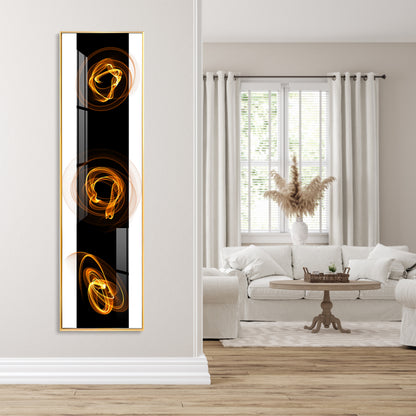 Golden Curl Design Premium Acrylic Vertical Wall Art