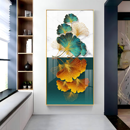 Simple Ginkgo Leaf Light Luxury Premium Acrylic Vertical Wall Art