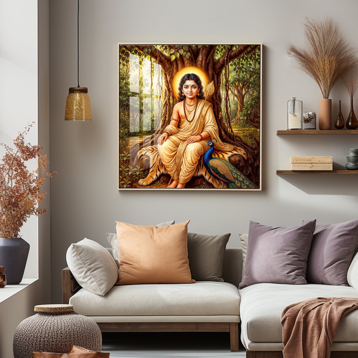 Divine Kartikeya Premium Acrylic Square Wall Art