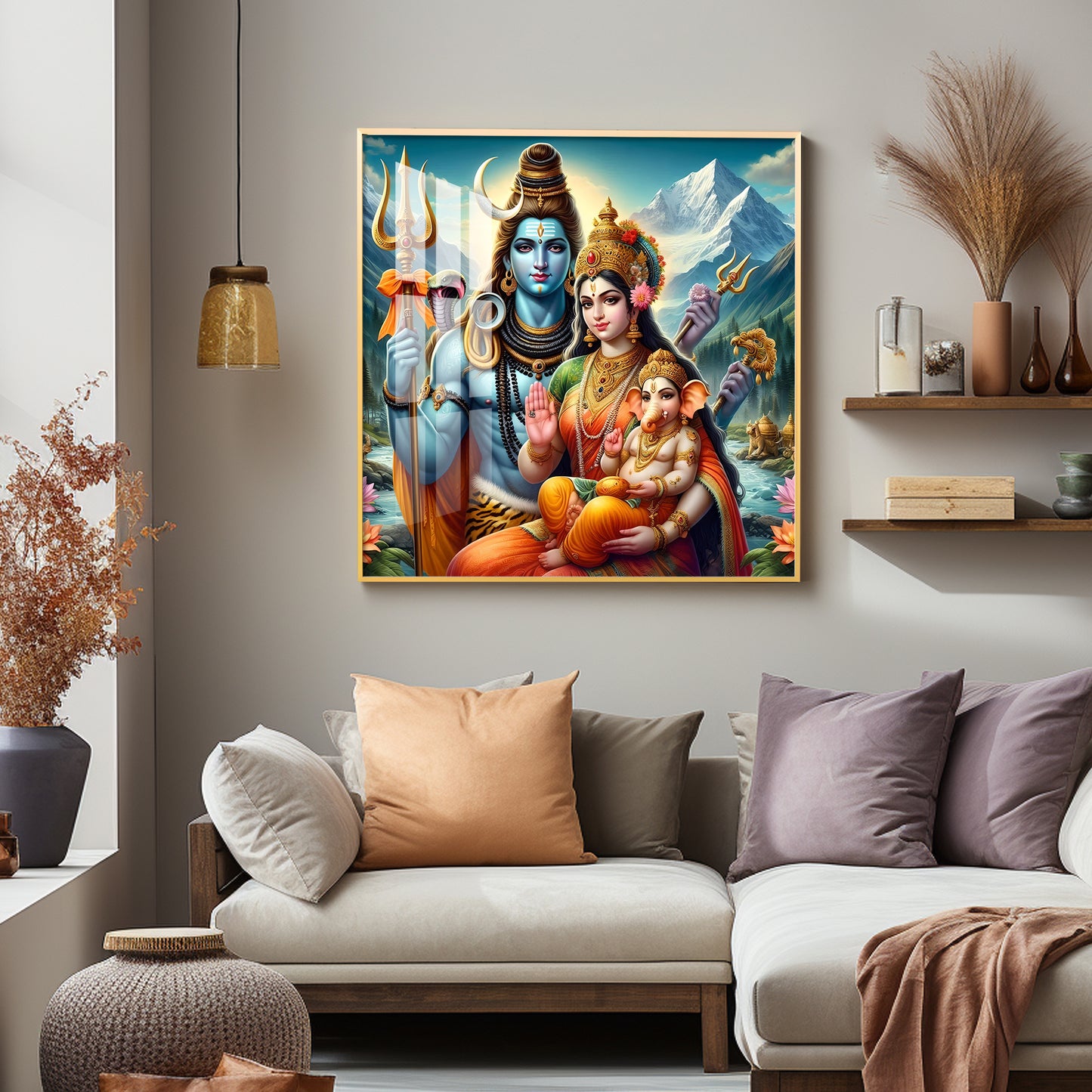 The Essence of Shiva and Shakti Premium Acrylic Square Wall Art