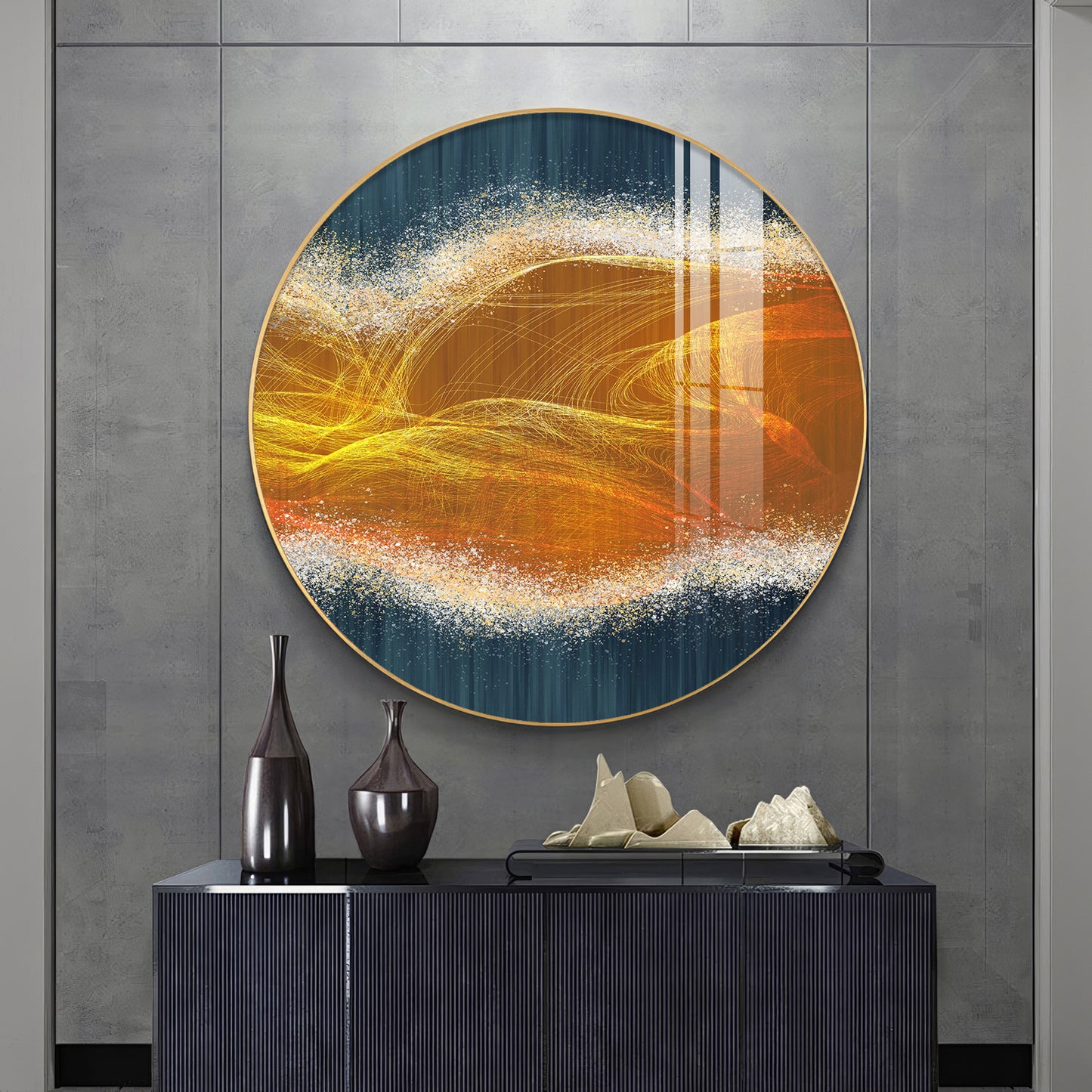 Waveform Whirl Premium Acrylic Round Wall Art