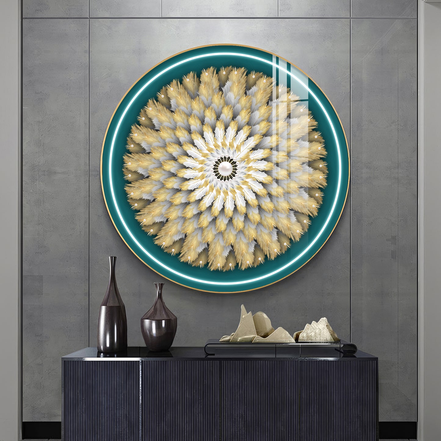 Majestic Whirl Premium Acrylic Round Wall Art