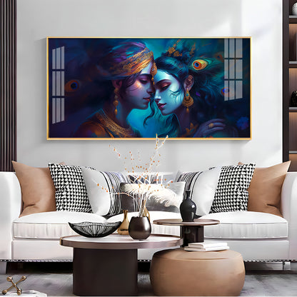 Quardro Radha Krishna Premium Acrylic Horizontal Wall Art