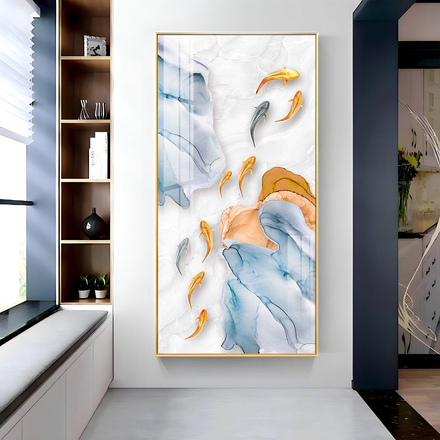 Auspicious Fishes Luxury Crystal Wall Art