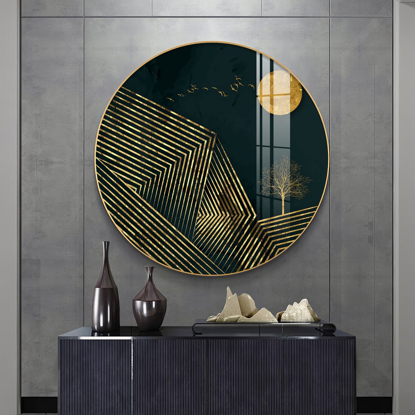 Obsidian Luxe Premium Acrylic Round Wall Art