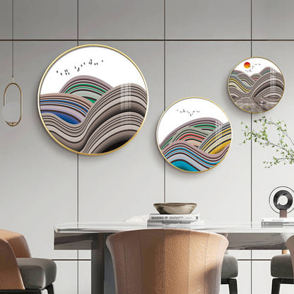Flair Style Hills Premium Acrylic Round Wall Art (Set of 3)