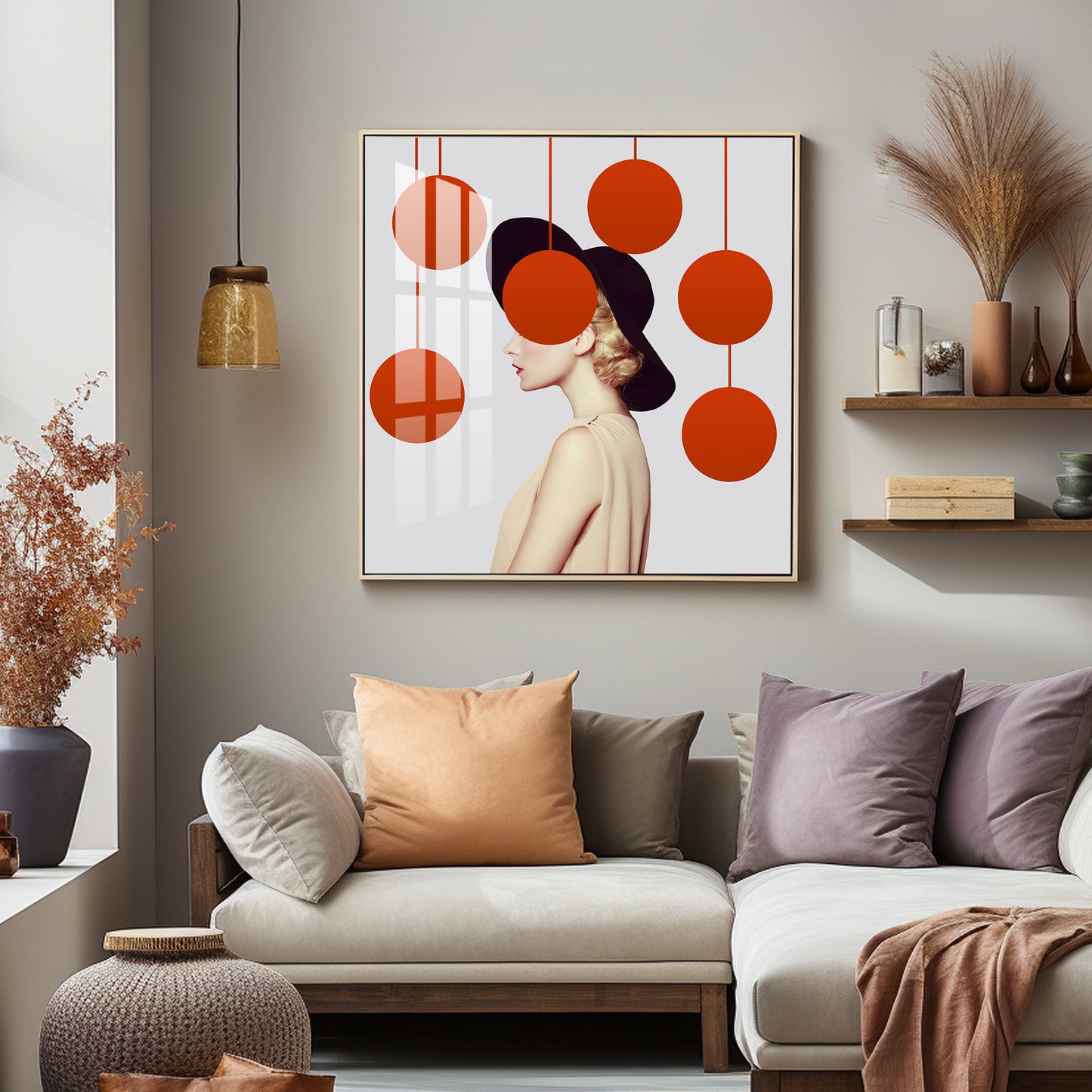 Fashion Polka Dot Premium Acrylic Square Wall Art