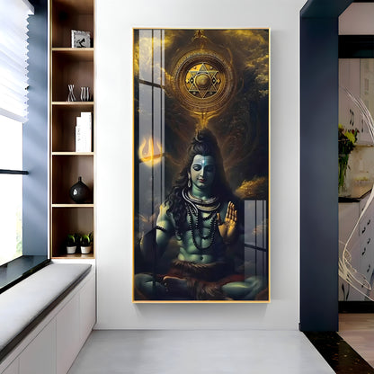 Shiv Saadhna Premium Acrylic Vertical Wall Art