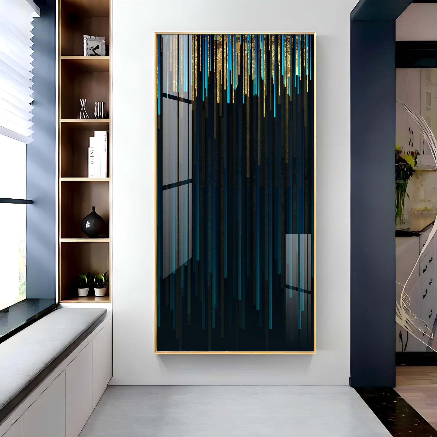 Modern Line Geometric Premium Acrylic Vertical Wall Art