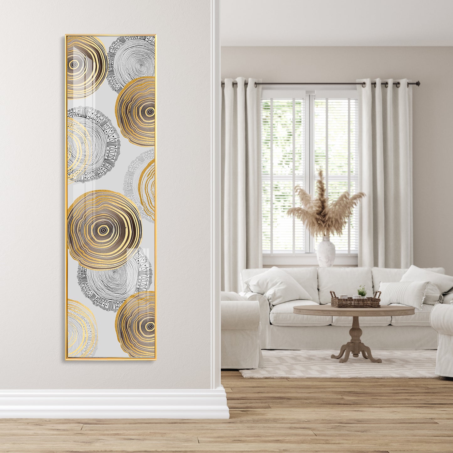 Spiral Gold & Black Design Premium Acrylic Vertical Wall Art