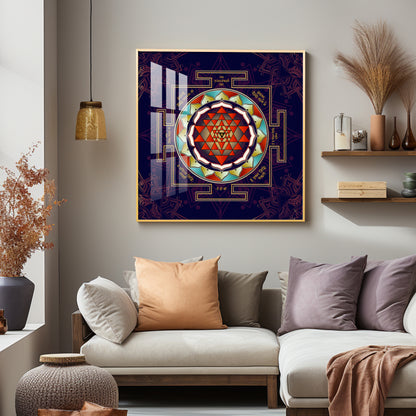 Laxmi Shri Yantra Premium Acrylic Square Wall Art