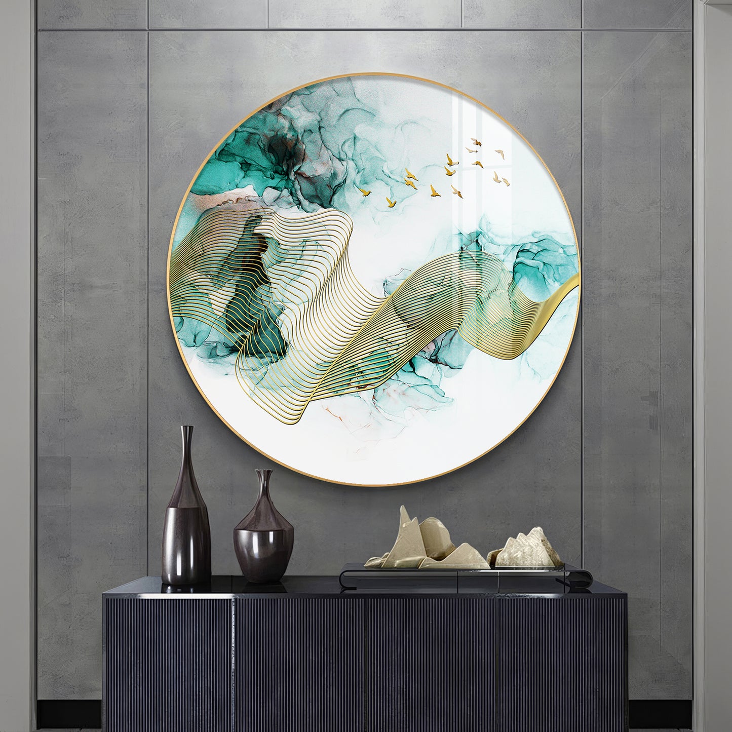 Gilded Vision Premium Acrylic Round Wall Art