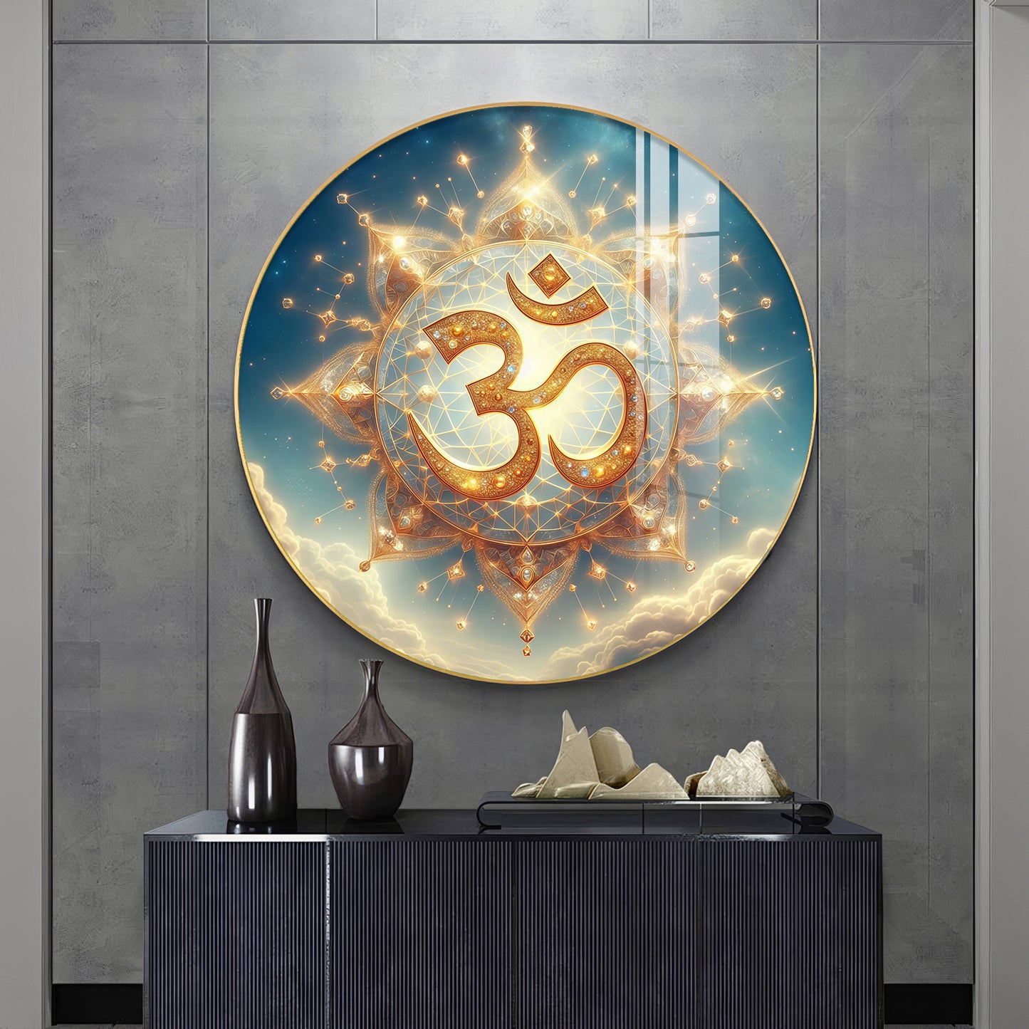 Om Incarnation Premium Acrylic Round Wall Art