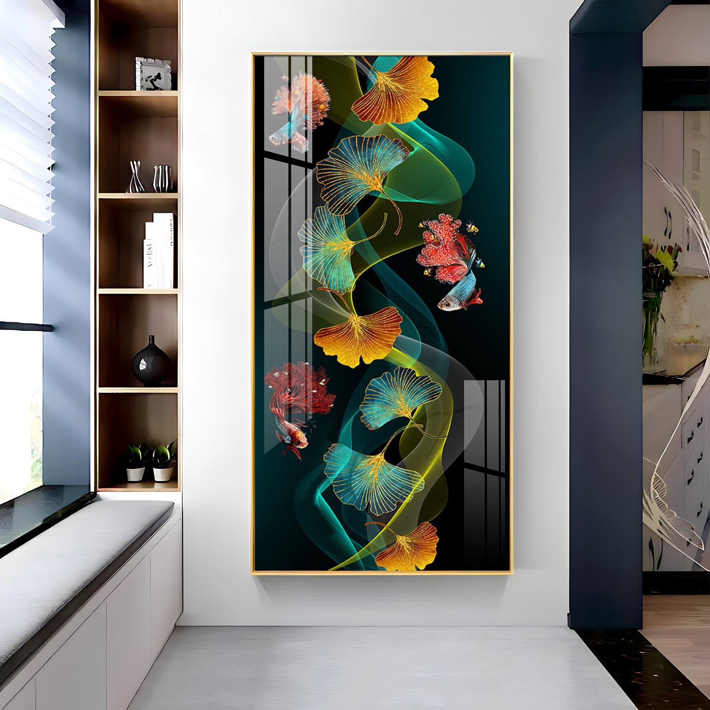 Colorful Ginkgo Luxury Crystal Wall Art