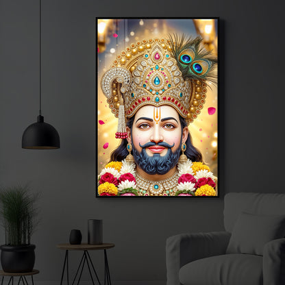 Jai Shri Shyam Modern Luxury Backlight Vertical Wall Art