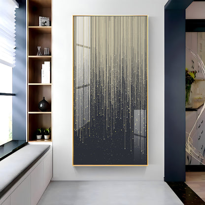 Golden Line Frame For Entrance Hall Premium Acrylic Vertical Wall Art