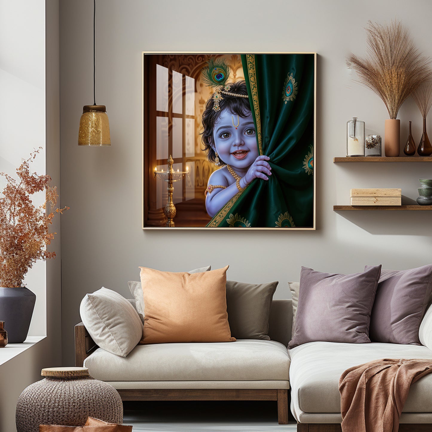 Little Lord kanha Premium Acrylic Square Wall Art