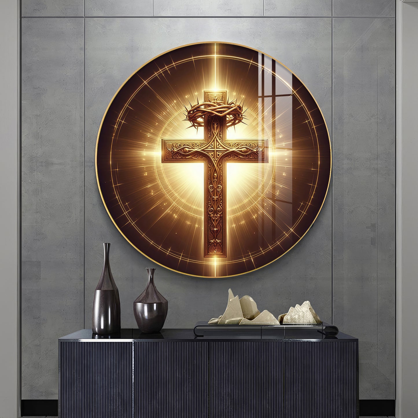 Sacred Symbol Sign Premium Acrylic Round Wall Art