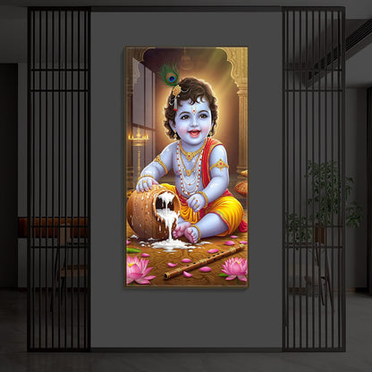 Bal Krishna Modern Luxury Backlight Vertical Wall Art