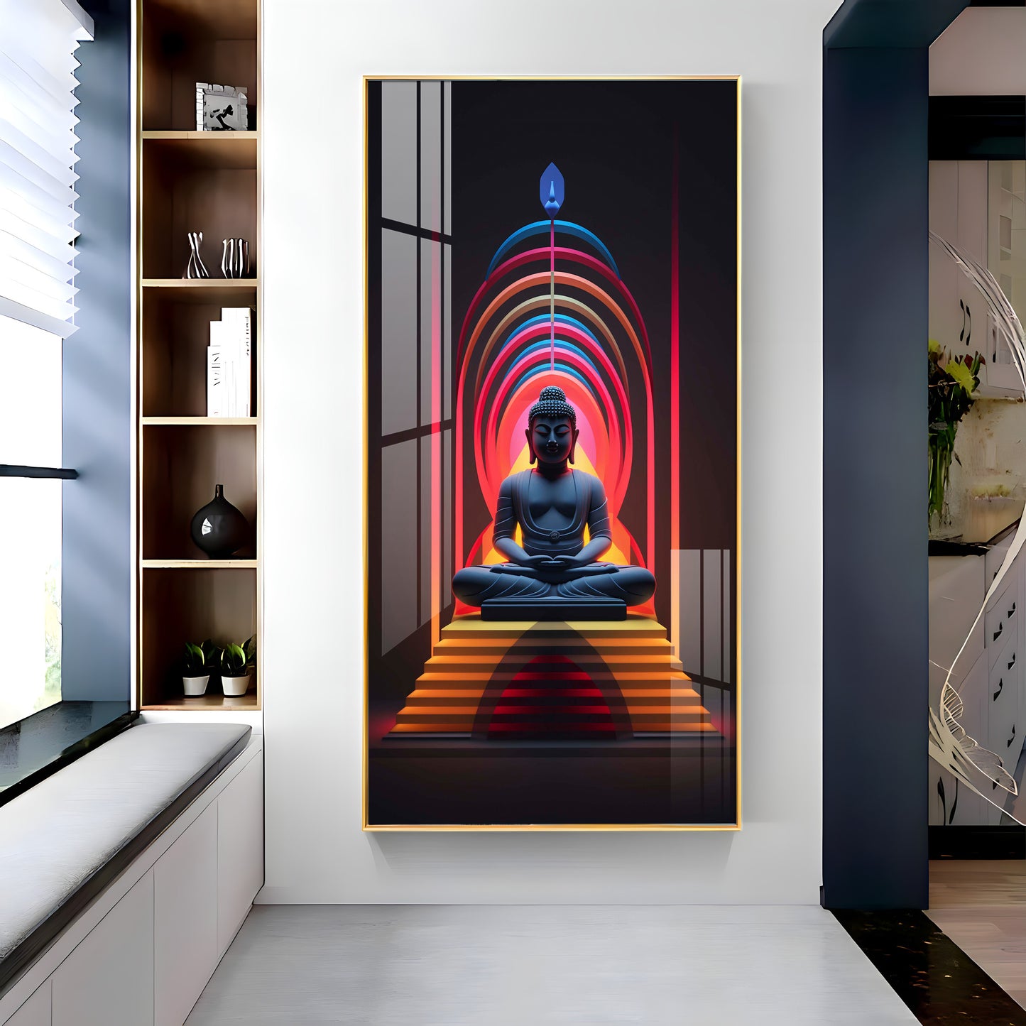 Powerful Buddha Premium Acrylic Vertical Wall Art