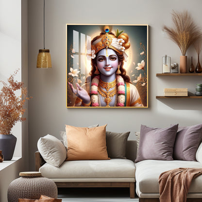 Hare Krishna Premium Acrylic Square Wall Art