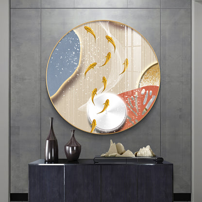 Aqua Whirl Premium Acrylic Round Wall Art