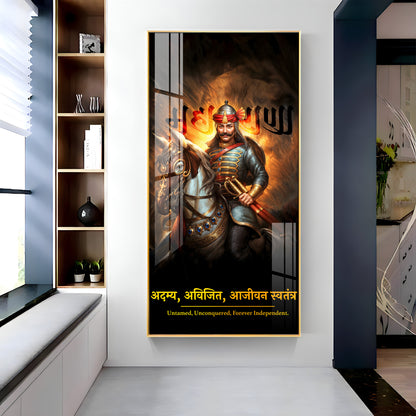 Maharana Pratap Premium Acrylic Vertical Wall Art