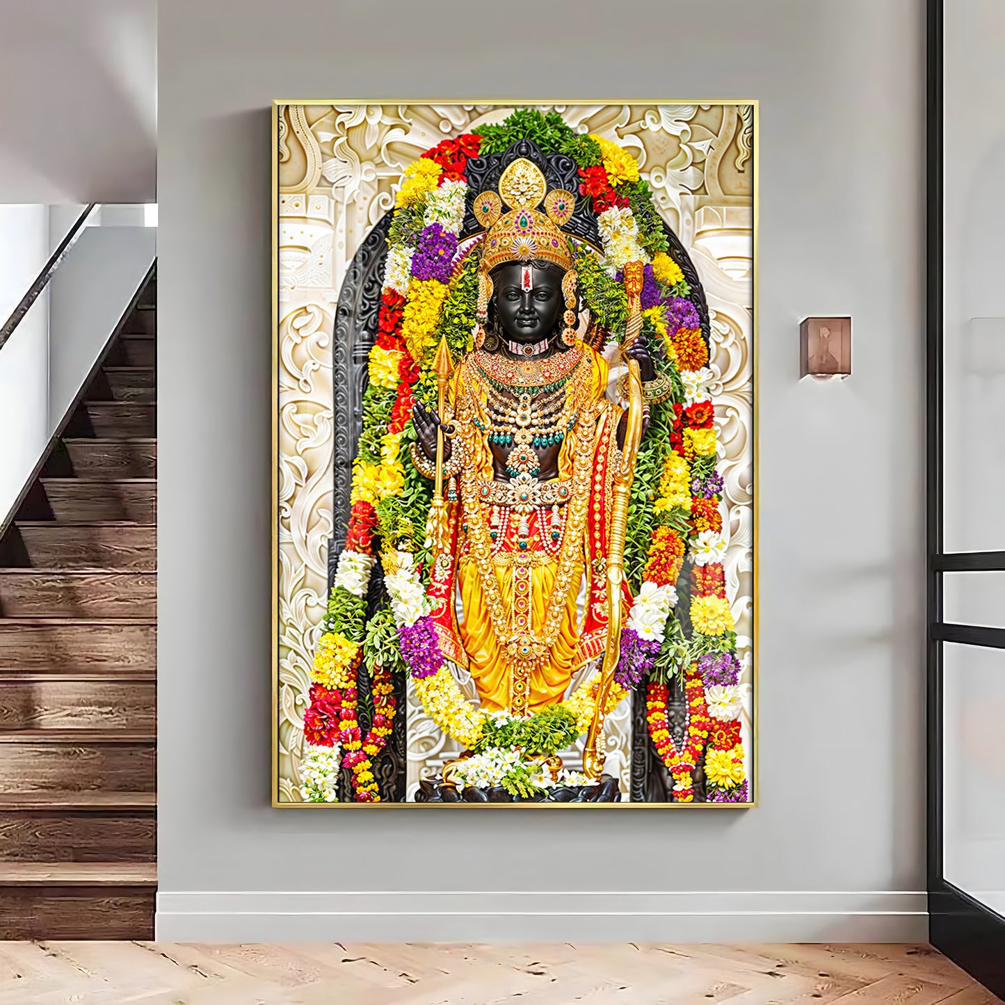 Shri Ram Janmbhoomi Portray Premium Vertical Wall Art