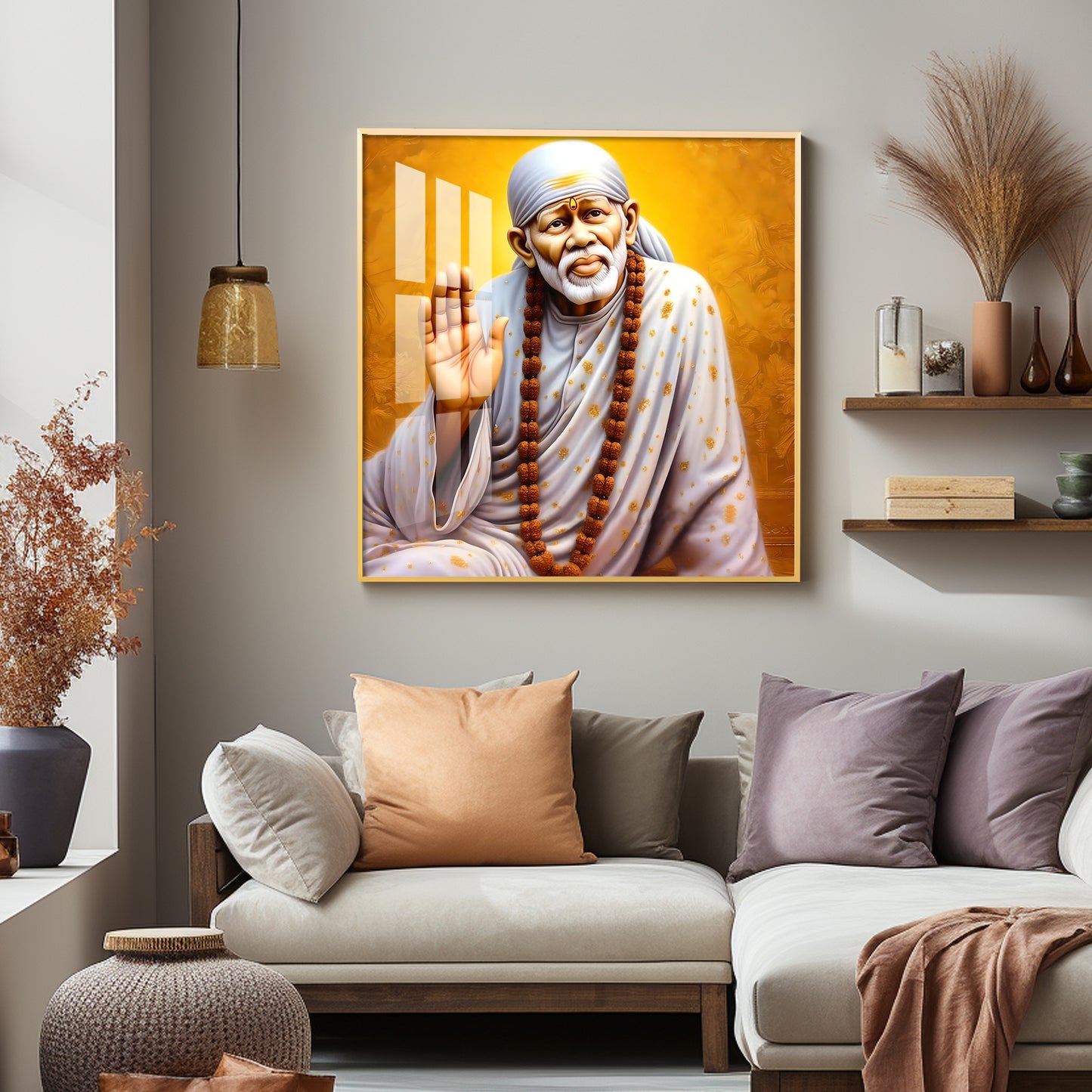 Shirdi Sai Premium Acrylic Square Wall Art