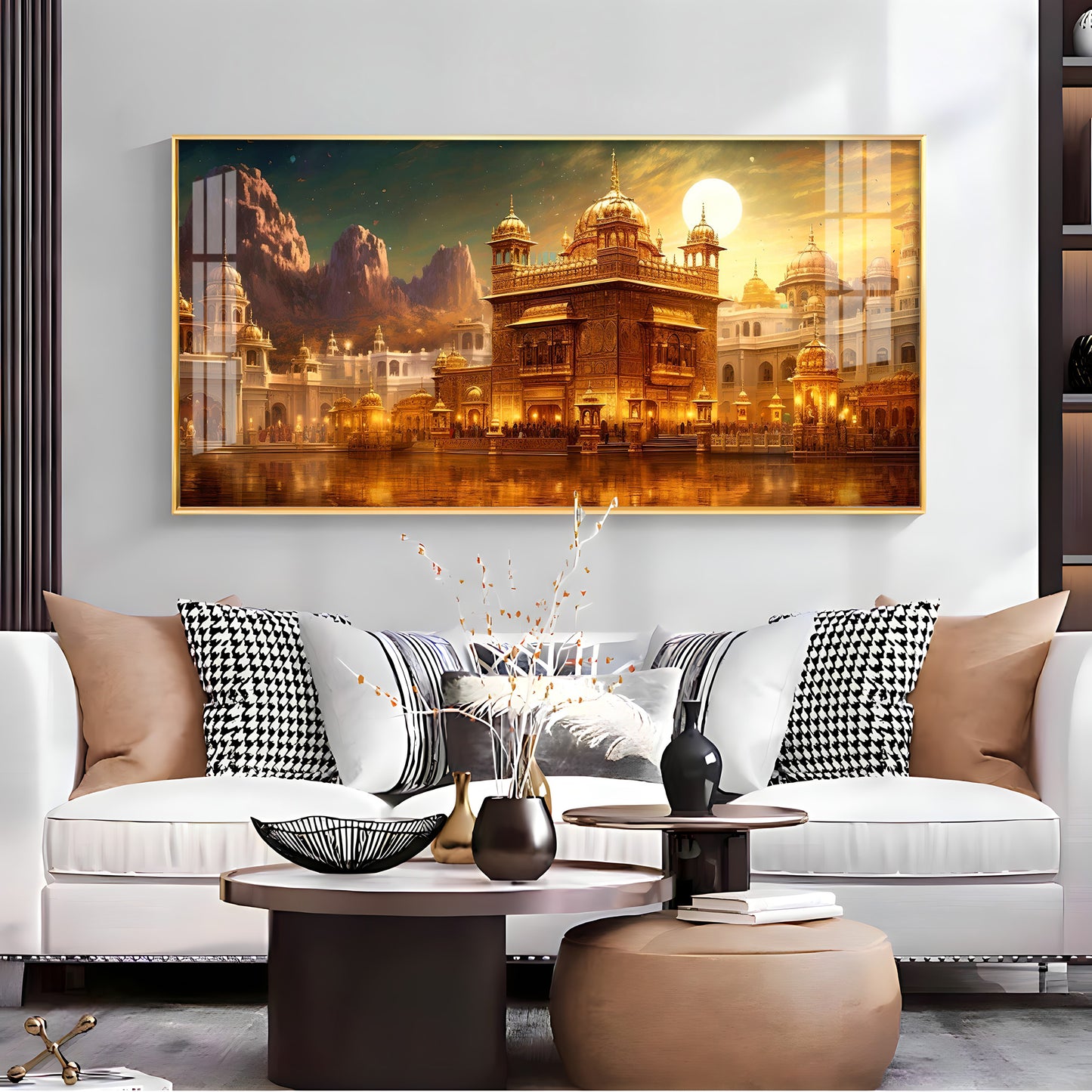 Golden Temple Premium Acrylic Horizontal Wall Art