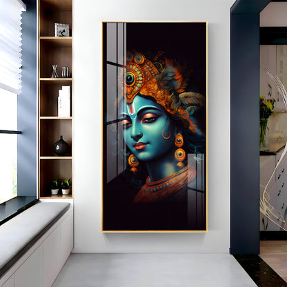 Lord Shree Krishna Premium Acrylic Vertical Wall Art