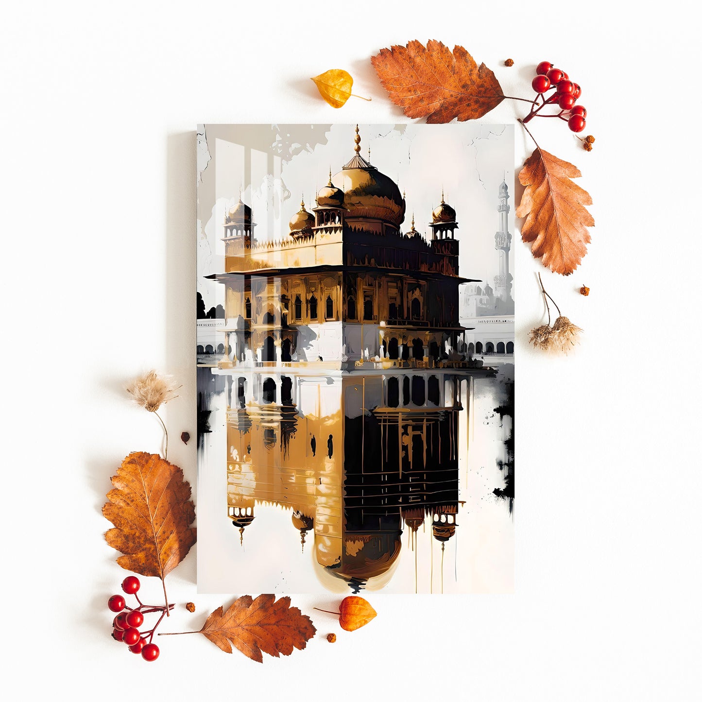 Shades of Golden temple Acrylic Wall Art